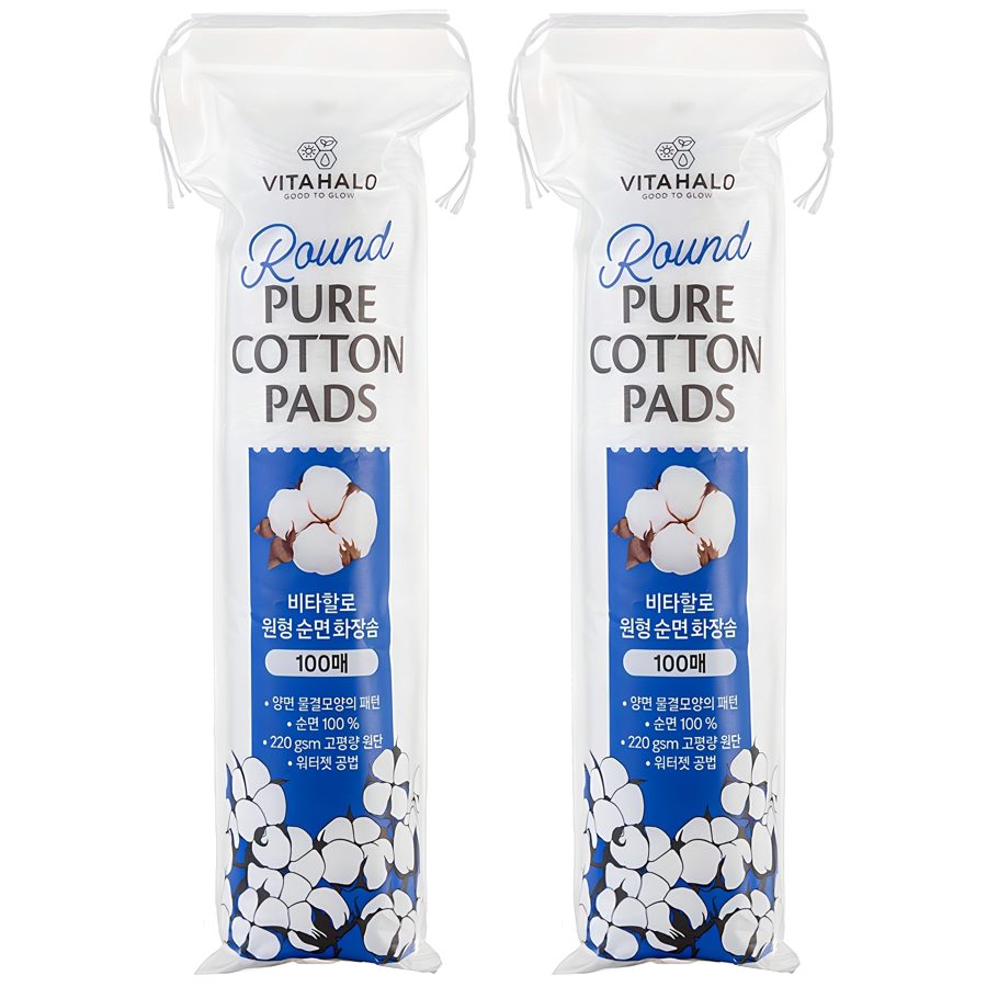 비타할로 무형광 도톰한 원형 순면 화장솜
